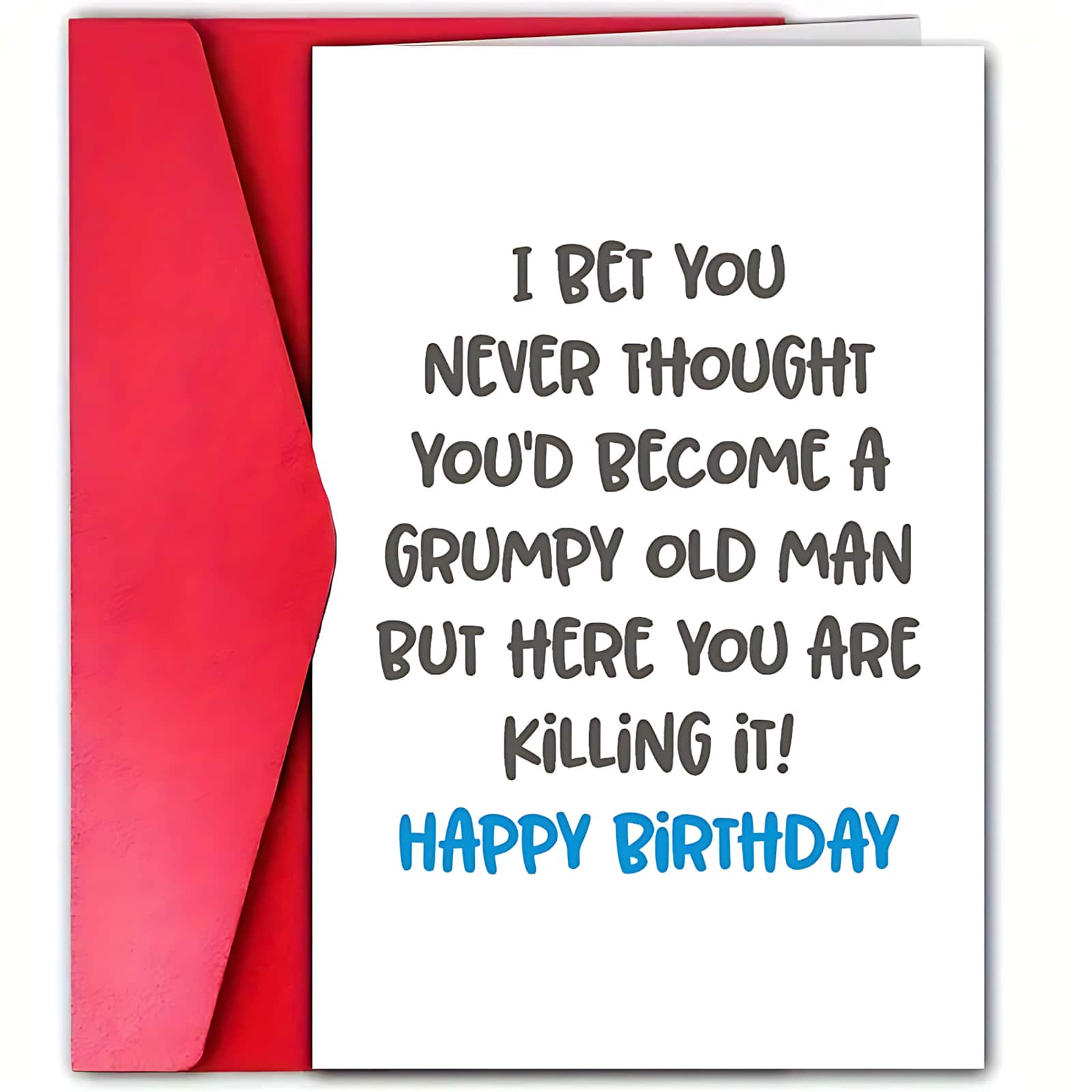 1pc Humorous Old Man Birthday Card For Dad - High-Quality Paper, Funny & Thought-Provoking Sarcastic Design, Perfect For Father'S Birthday Celebration, Personalized English Text Suitable For All Occasions Easter Card April Fool's Day Father's Day, Mother's Day Card Thanksgiving Day Card
