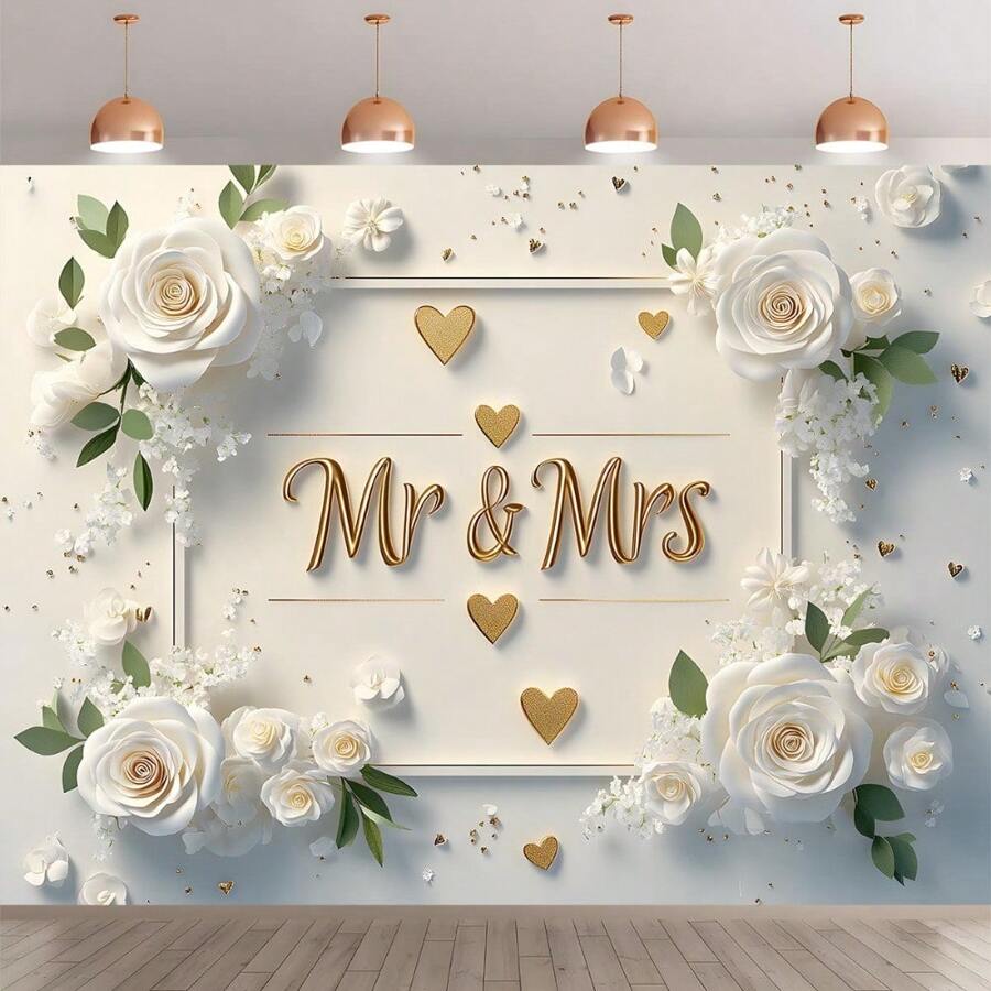 1 Couple Love Background Banner Background Prop Wall Decoration, Suitable For Home Decoration, Birthday Anniversary Commemoration, Multi-Functional Photography Background, Suitable For Outdoor And Indoor Use Gifts Graduation Birthday Decorations Party Decorations Bachelorette Wedding