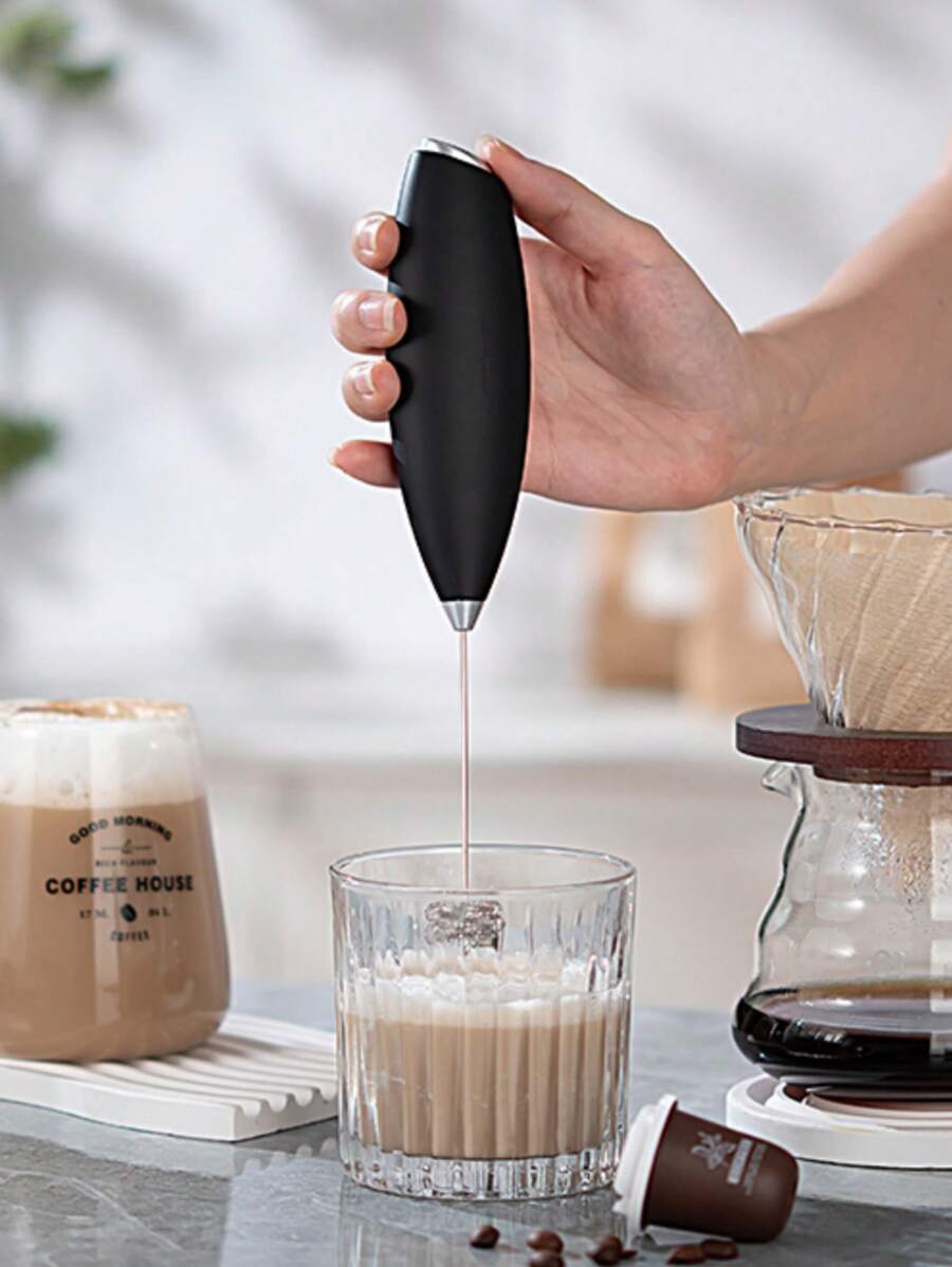 Espumador de leche, espumador de leche portátil de mano potente, batidor mini de leche, agitador de café, mezclador de bebidas de acero inoxidable para café, lattes, capuchinos, matcha, chocolate caliente, fabricante de espuma portátil, batidora eléctrica inalámbrica mini para hacer café