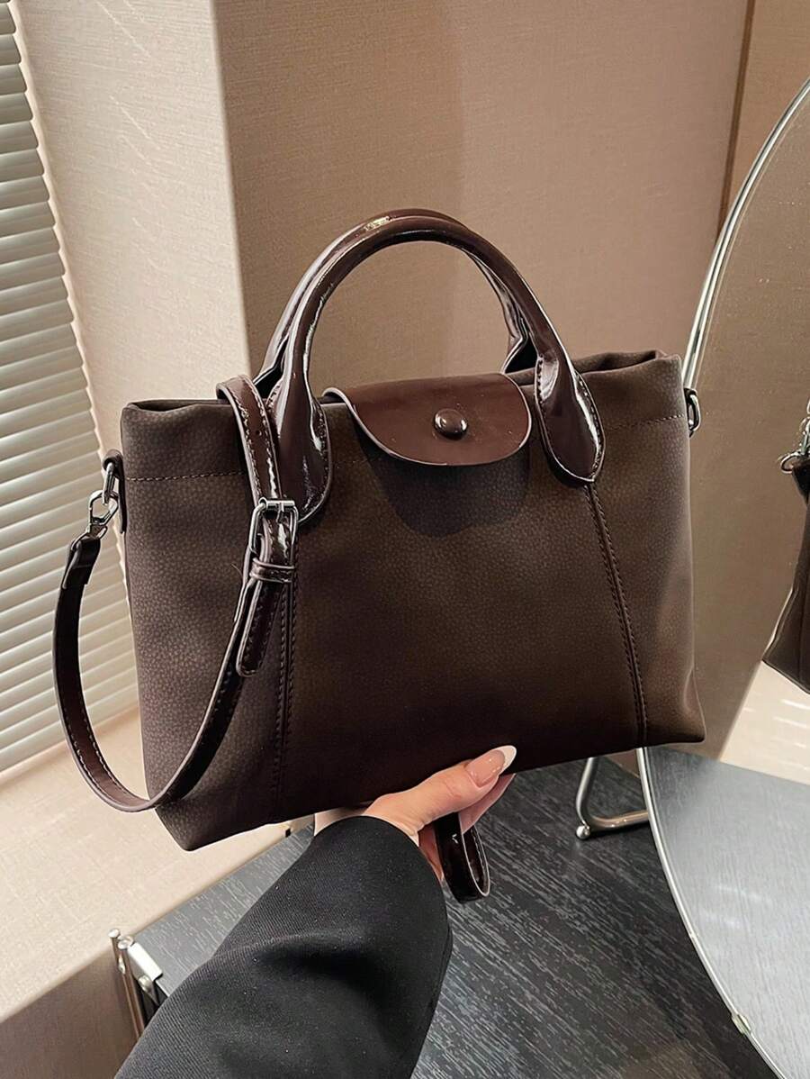 Vintage Minimalist Large Capacity Outdoor Commuter Handbag, Versatile Simple High-Quality New Fashion Shoulder Crossbody Bag, Niche Super Popular Refined Elegant Casual Tote Bag