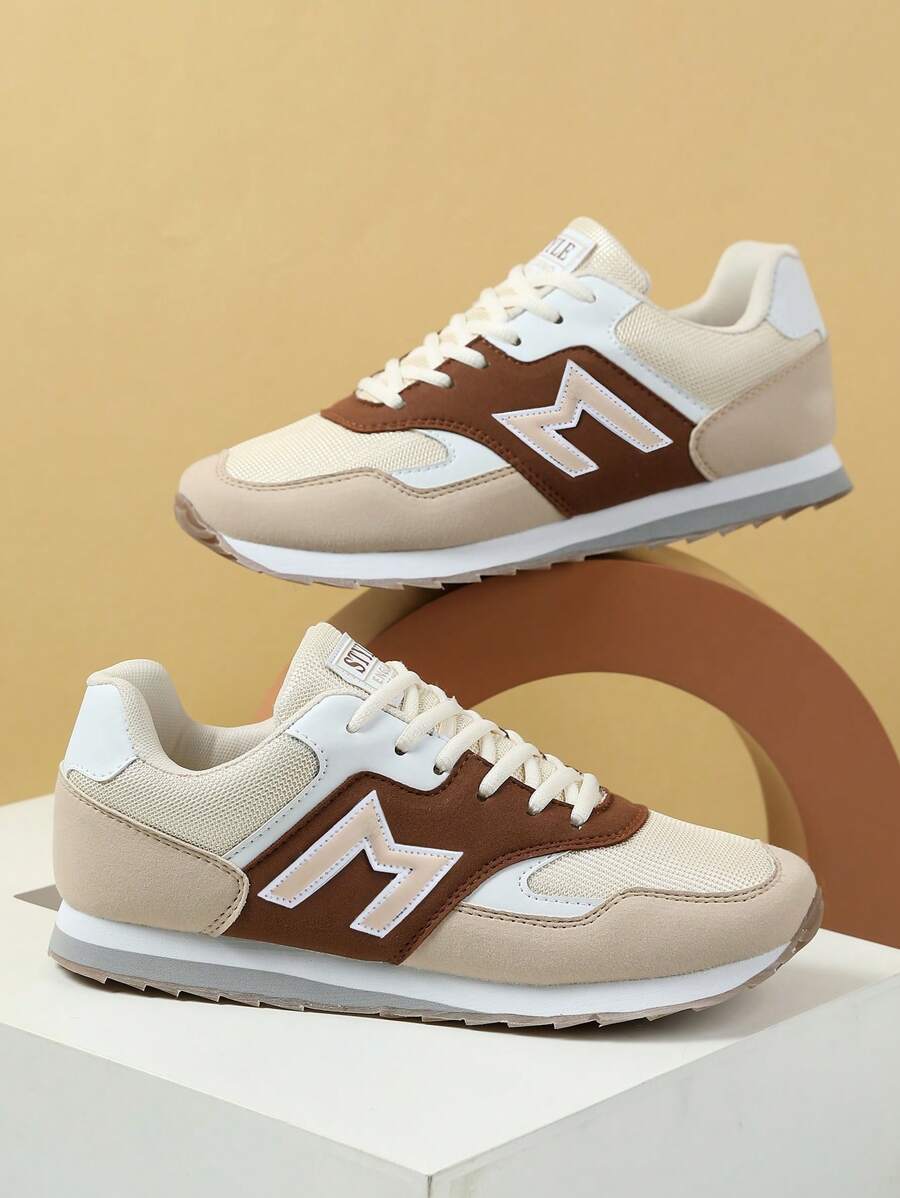 Unisex sportschoenen voor tieners, modieuze patchwork casual schoenen, klassieke retro lichtgewicht ademende hardloopschoenen, comfortabele antislip trainingsschoenen, studentencampus streetwear reizen wandelen