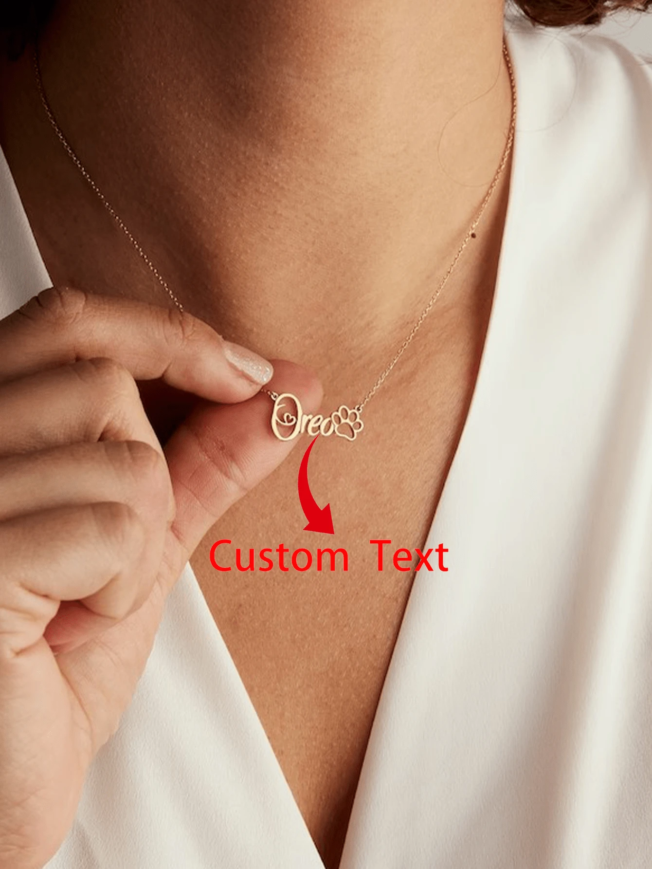 1 Stück individuell angefertigter Krallenhänger-Halskette für Frauen und Männer, modischer personalisierter Namensschild Katzen-Pfötchen-Choker aus Edelstahl in Goldfarbe, individuell gravierte Liebesbrief-Schmuckstücke, Hochzeitsfeier Accessoires, Jahrestags-Geschenke für den besten Freund