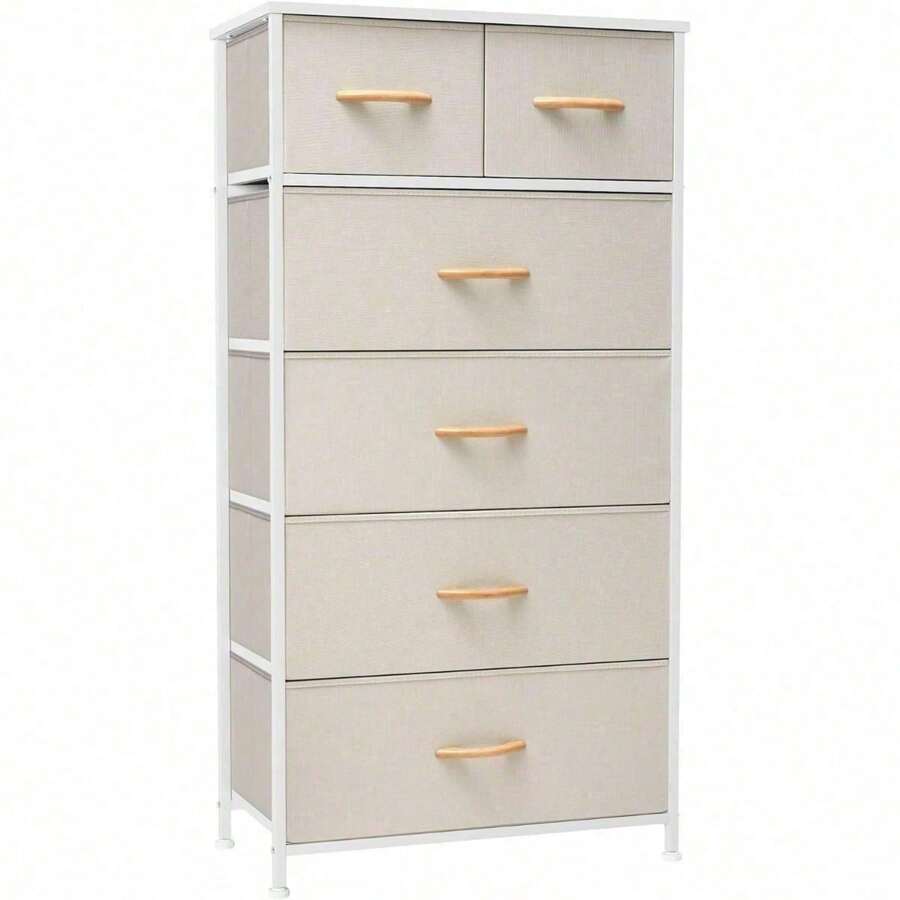 Products Vertical Dresser Storage Tower - Sturdy Steel Frame, Wood Top, Easy Pull Fabric Bins, Wood Handles - Organizer Unit For Bedroom, Entryway, Closets - 6 Drawers (Beige) Halloween Decorations Halloween Costumes Autumn Decor Festival Decor
