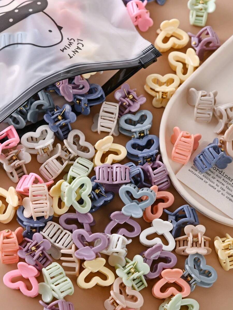 30 pezzi/set Mini fermagli per capelli a forma di cuore, graziosi fermagli per capelli da principessa per ragazze, accessori per capelli per il ritorno a scuola
