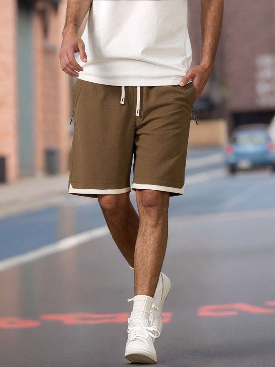 Men's Loose Fit Casual Cargo Shorts For Summer Zipper Pocket