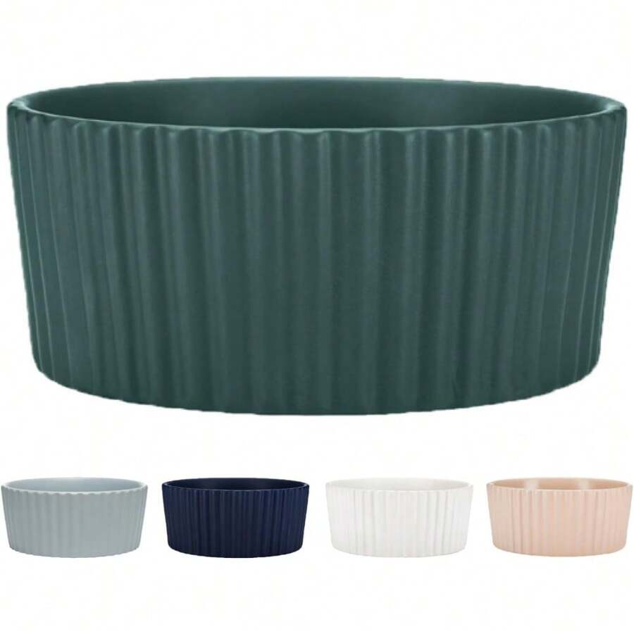 Ceramic Dog Lover And Dog Mom Love Bowl For Medium And Large Breeds - Modern With Matte Finish, Heavyweight Cat/Dog Lover Gift And Dog/Cat Mom Love Pet Food And Water Dish Crock, Dishwasher Safe (Large, Teal)