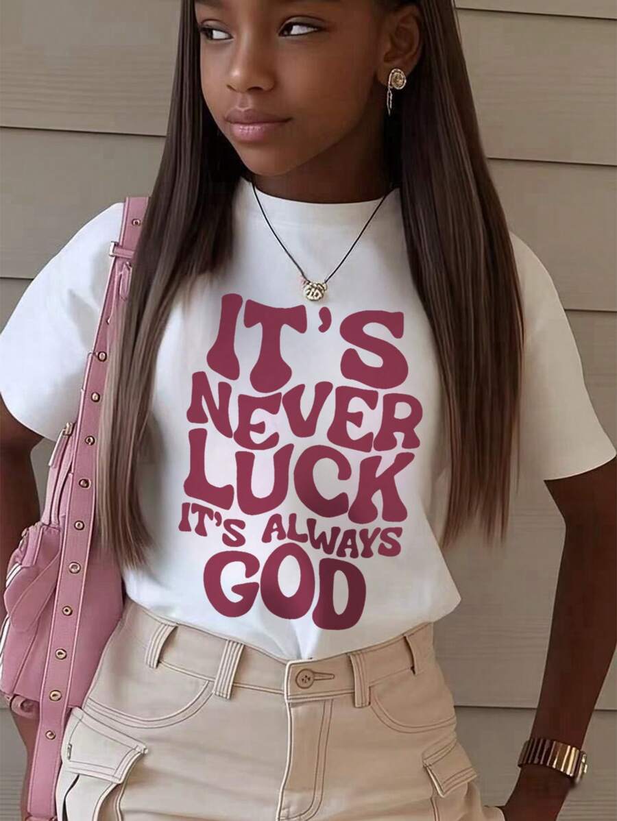 A Casual Printed Round Neck Pullover Short Sleeved T-Shirt For Girls And Young Children In Summer - An Artistic Style T-Shirt That Inspires Imagination And Self-Expression! Kids Clothes Girls Graphic Tees Summer Tops Tween Girl Clothes