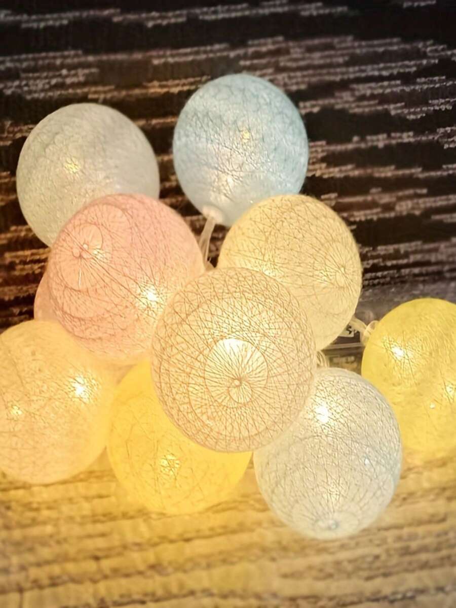 LDE Atmosphere Decorative Light, Soft Ball Light String, Holiday Decorative Light, 3-20 Meter Battery Box Room Small Color Light Gifts Birthday Graduation
