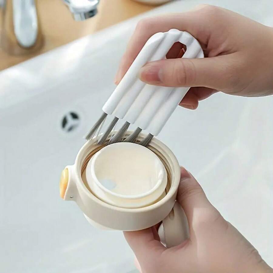 2/3/5 piezas Cepillos de limpieza multiusos de cerdas suaves - Cepillo para tapas de tazas, cepillo para ranuras de teclado, cepillo para tapas de botellas, mini cepillo flexible para ranuras de difícil acceso, artículo esencial de cocina