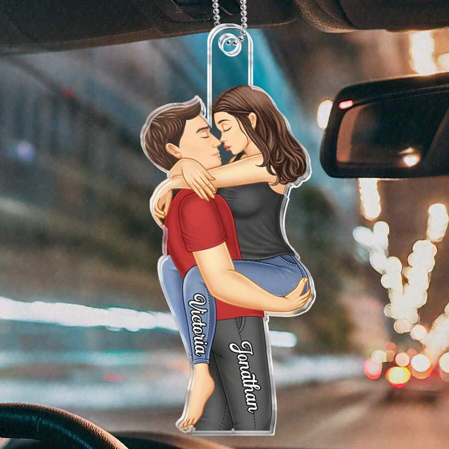 7 Style - Custom Photo Acrylic Car Ornament - Drive Safe, I Love You - Personalized Couple Photo Accessory - Gifts For Husband - Valentine's Day Decor, Artwork Wall Painting For Gift, Bathroom
