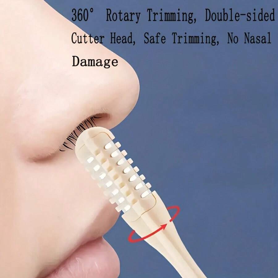 3/6 pièces - Set de Coupe-Cheveux de Nez Manuel, Coupe à 360°, Tête de Coupe Double-Tranchant, Élément Essentiel de Soins Personnels en Toute Sécurité, Sans Batterie Nécessaire, Facile à Nettoyer, Matériau en Plastique