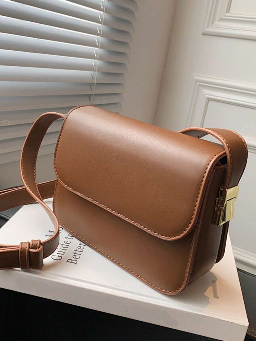 1pc Women's Shoulder Bag, Crossbody Bag, Solid Color, Clean Color, Flip Cover PU, Waterproof, Durable, Casual, Fashionable, Versatile, Exquisite, Suitable For Students, White-Collar Workers, Work Commuting, Gift Giving, Women's Crossbody Bag