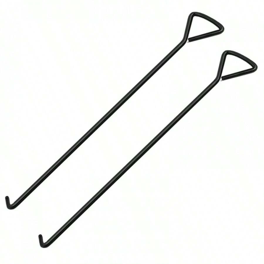 2pcs 100cm (40 Inch) Manhole Hook, Manhole Cover Lifter, Heavy Duty Lifting Hooks, Manhole Cover Hook Lifting Manhole Covers & Storm Drain Cover No Power Connection Needed
