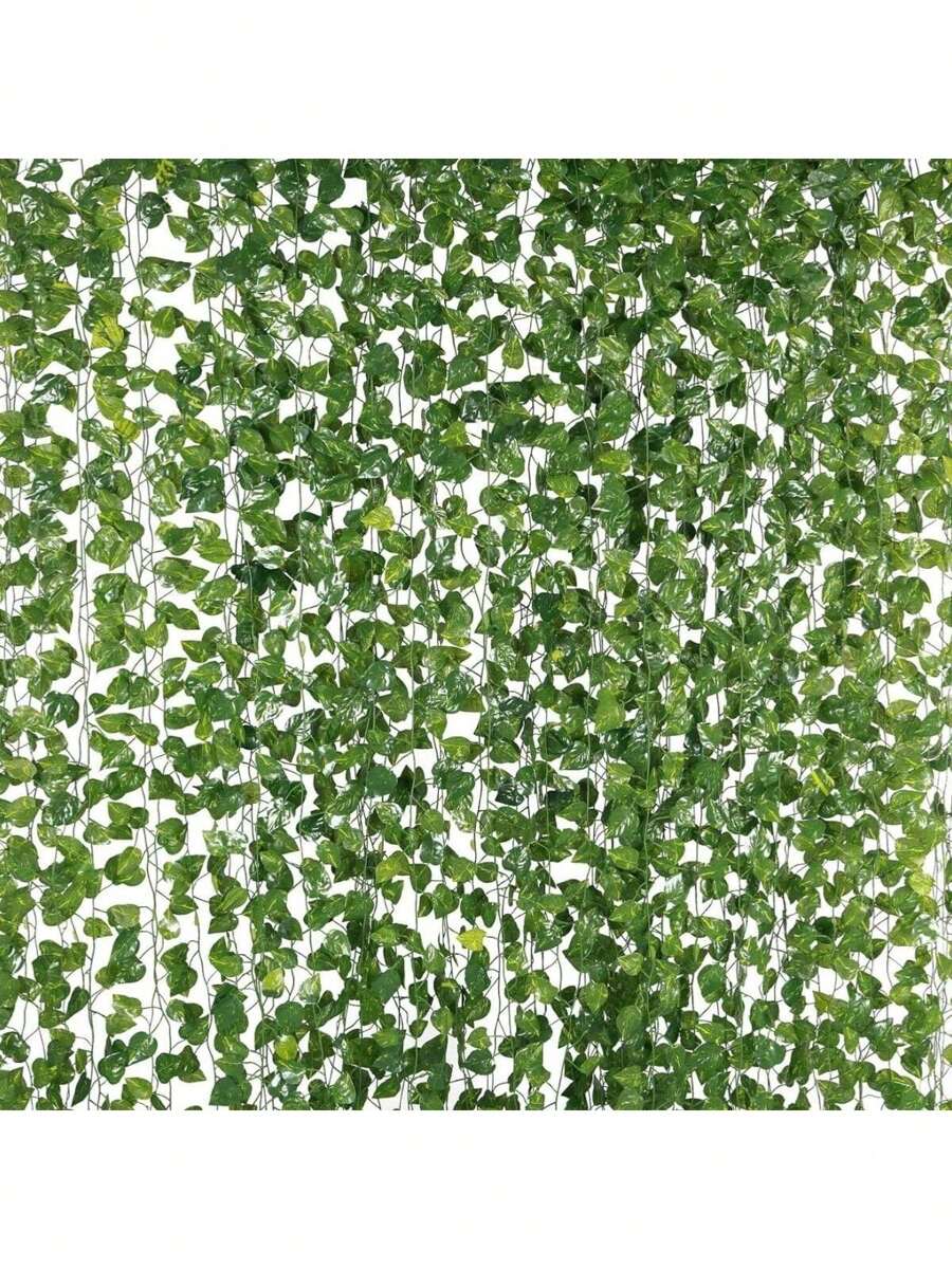 12/24pcs Silk Artificial Ivy Vines Leaf Garland Plants Hanging Wedding Garland Fake Foliage Flowers Home Kitchen Garden Office Wedding Wall Decor Gifts Birthday Graduation