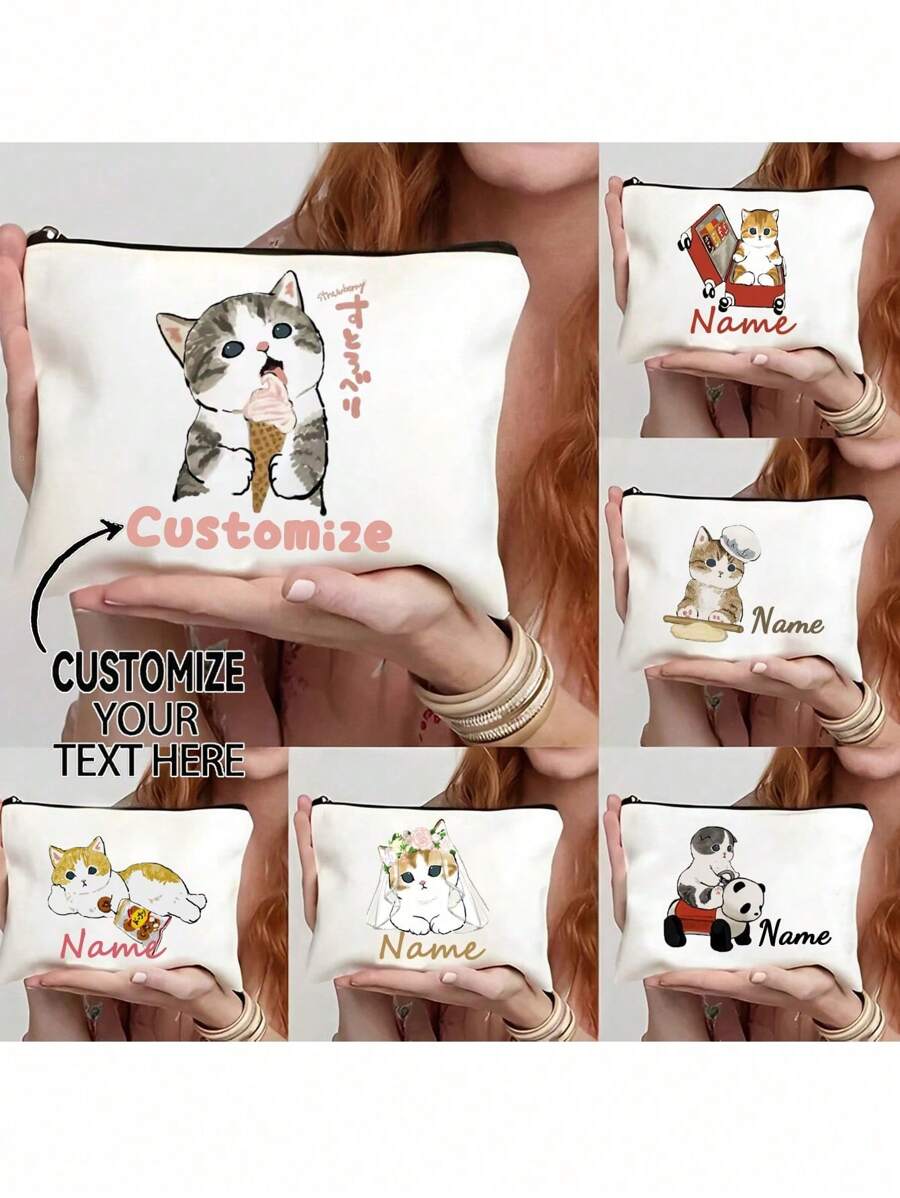 Customized Cat Lovers Design Clutch Bag, Makeup Bag Makeup Pouch Skincare Bag Toiletry Bag Packing Cubes,Travel Essentials Cruise Essentials Dorm Essentials,Wedding Bridesmaid Gifts,Mom Gifts,Birthday Gifts,Gifts For Friends And Teachers,Home Decor,Bathroom Livingroom Bedroom Decor,Bathroom Organizer,Jewelry Organizer,Lip Oil Organizer,Nail Polish Organizer Makeup Bag Storage Makeup Organizer Makeup Case