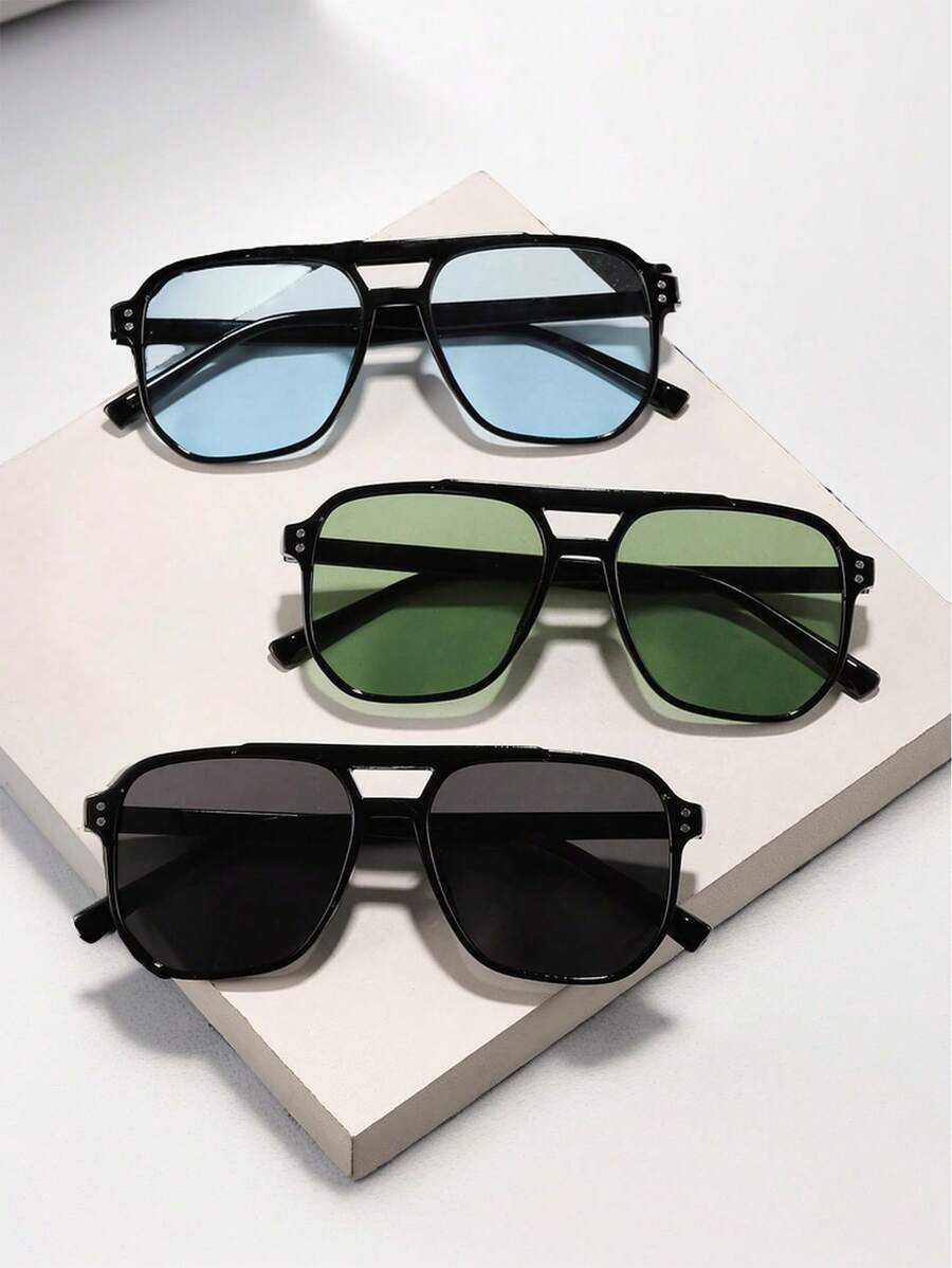 3 pares de gafas graduadas de doble haz oversize, de ajuste elegante y cómodo para adolescentes