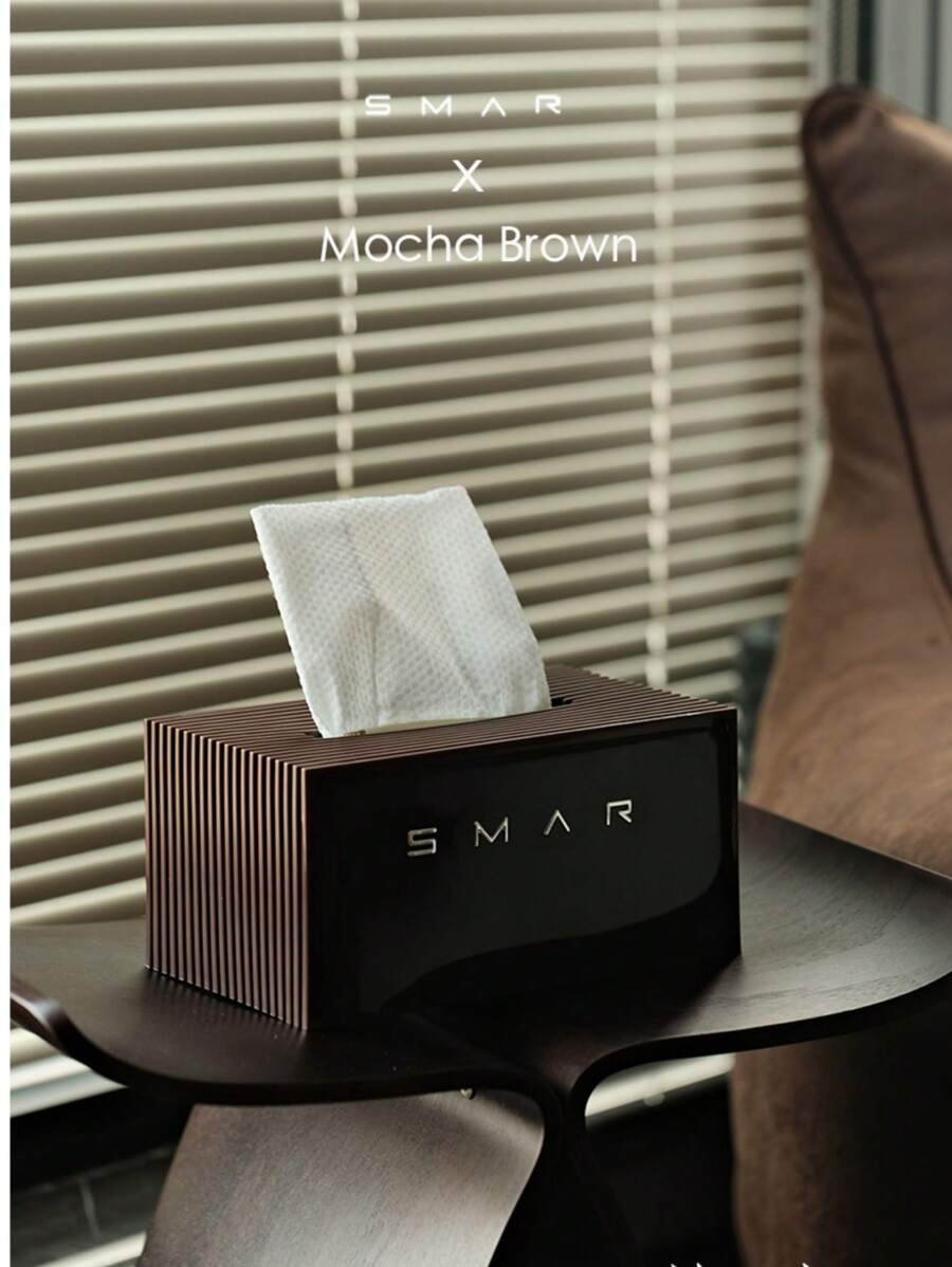 1pc Nordic Style Luxury Cream Colored Facial Tissue Box, Creative Desktop Paper Towel Dispenser, Home Decor Tea Table Accessory Home Bathroom Decor