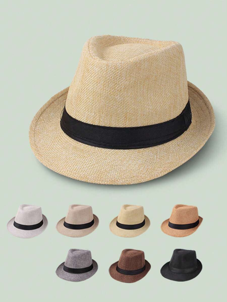 1 Piece, Sun Protection Breathable Jazz Hat, Straw Hat, Outdoor Travel Sun Hat