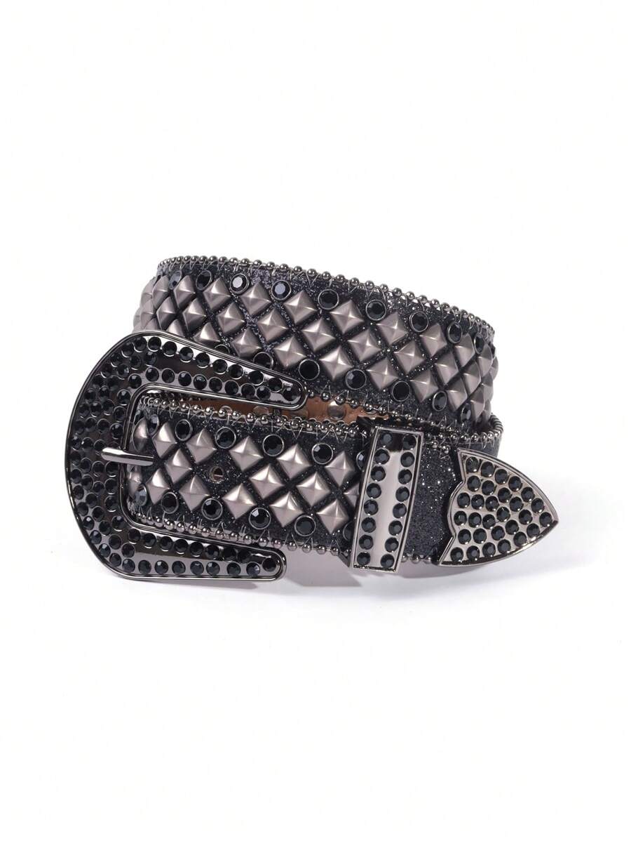Riem met strass steentjes, western cowboy punk stijl, geschikt voor tieners, casual outdoor sport of vakantie, reizen, afstudeercadeaus, verjaardagskleding accessoires, dagelijkse kleding