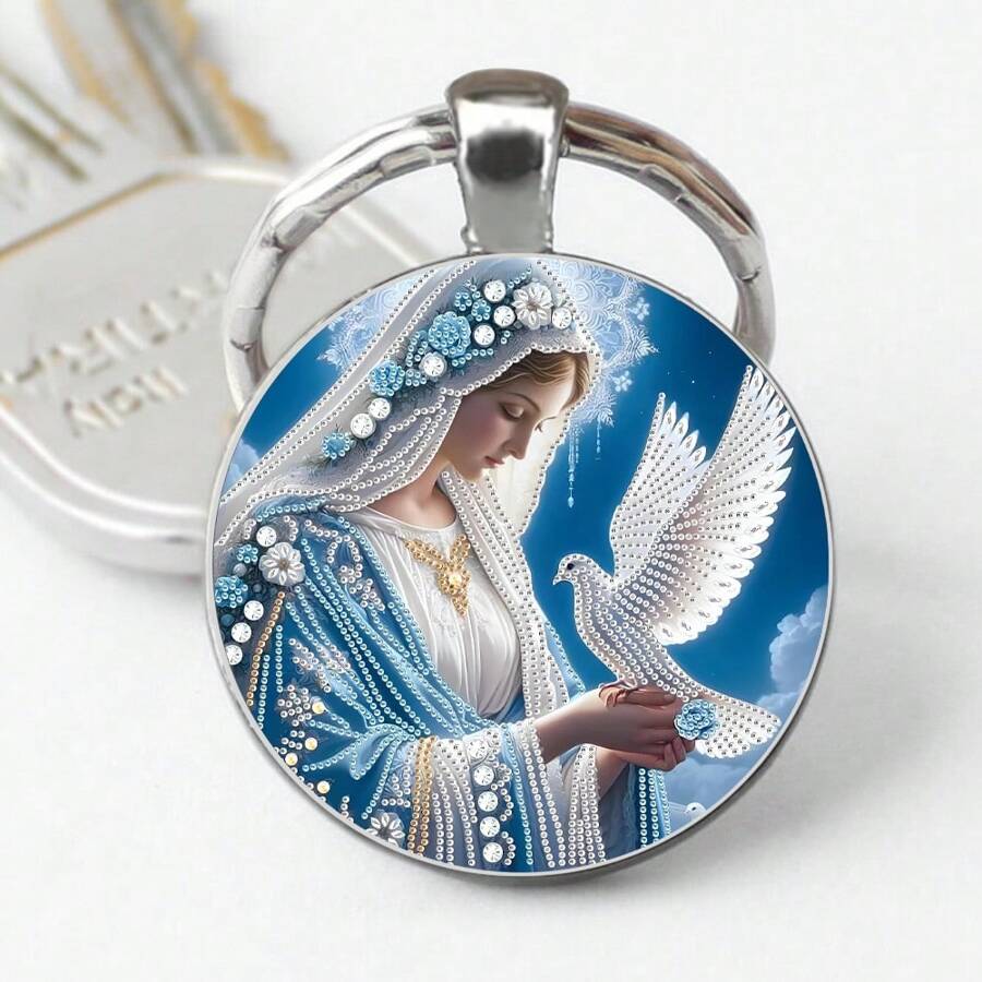 Unique Virgin Mary Keychain - Design Charm For Backpacks, Car Keys, Perfect Gift For Valentine's Day, Christmas, Birthday, Holidays Car Accessories Bag Charm School