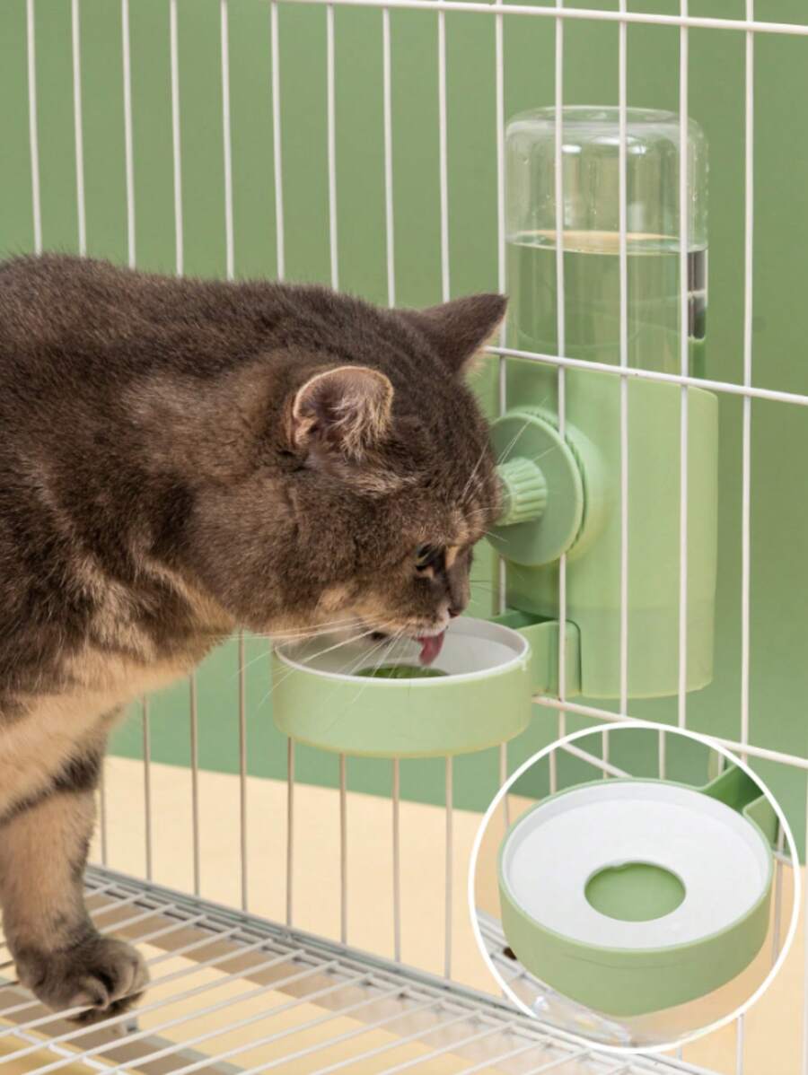 1 pieza Comedero para mascotas, tazón adherido a la jaula, botella de agua, dispensador de contenedor de alimento para pájaros, suministros de alimentación y bebida para mascotas