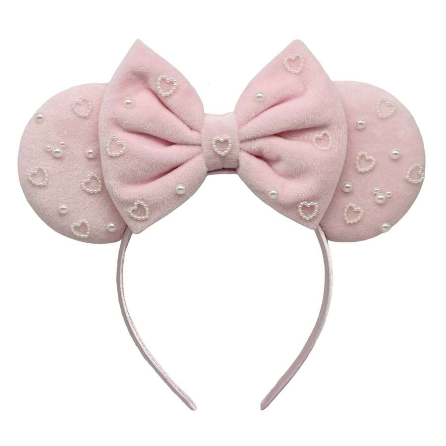 Disney Cut Out Herz Perle Schleife Haarband, Vergnügungspark Kostüm Haarreif, Party Verkleidung Haarzubehör, Haarband, Haarreifen