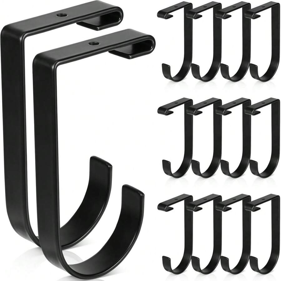 Ferraycle 12 PCs Add On Storage Hook Accessory Overhead Garage Hooks For Ceiling Rack And Wall Shelving, Bike Hanging Flat, Black No Need To Be Powered On