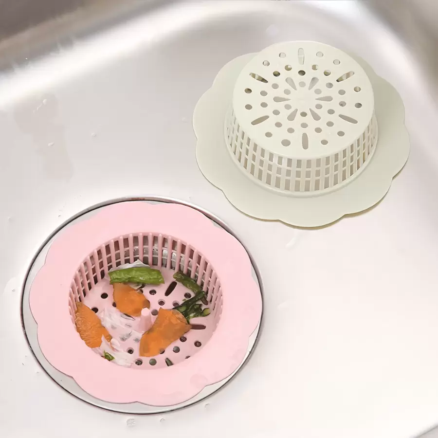 2/4pcs Plastic Flower-Shaped Sink Strainer - Random Color, With Hair Catcher Filter To Prevent Clogging, Suitable For Kitchen And Bathroom, Easy To Clean And Maintain, Food Particle Filter | Decorative Sink Accessories | Efficient Water Flow