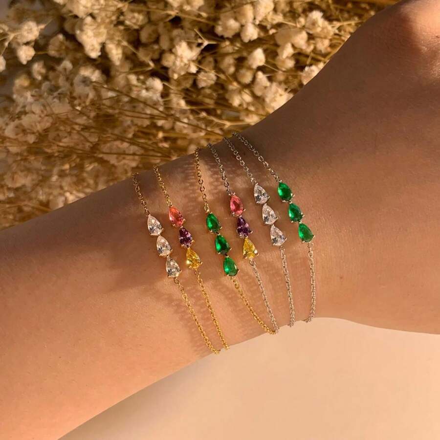 1 pièce Bracelet minimaliste de style Ins en acier inoxydable de haute qualité pour femmes, plaqué or 18 carats, convient pour les sorties, les fêtes et le travail