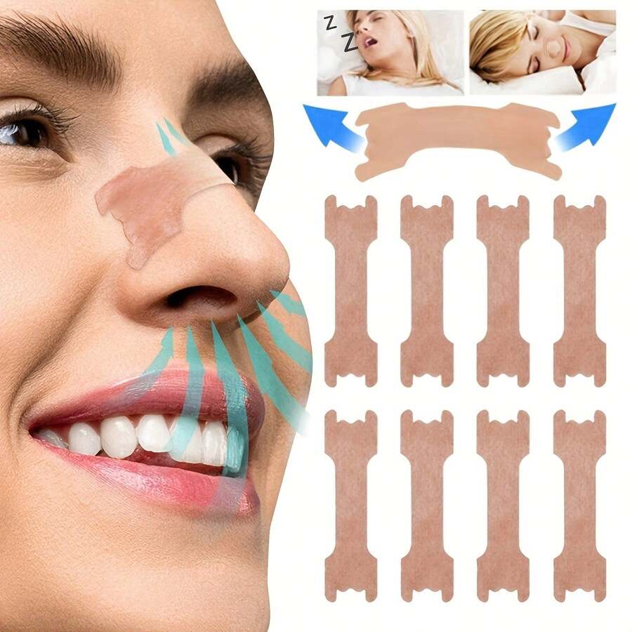 Anti-Snoring Nose Strips - Physical Expansion Respiratory Tapes For Adults To Relieve Nasal Congestion And Improve Sleep