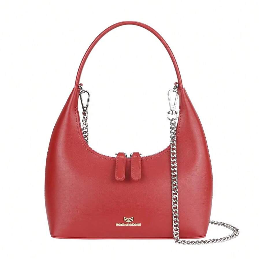 Royal Bagger Genuine Leather Small Handbag For Women – Fashionable Casual Chain Shoulder And Crossbody Bag