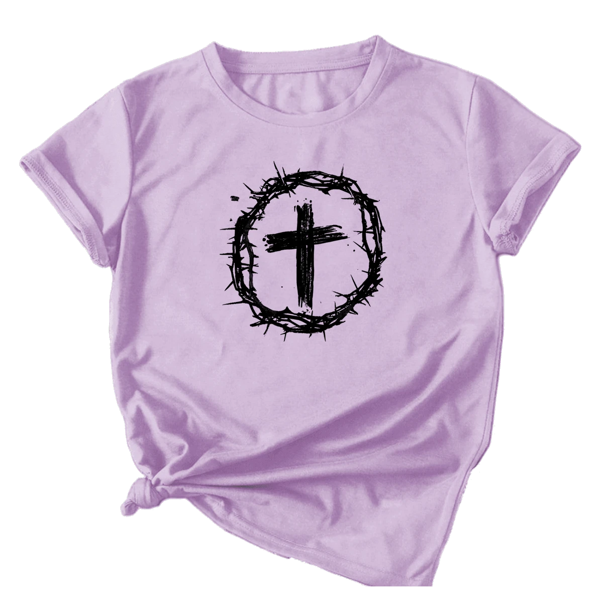 Camiseta T-Shirt Roupa 100% algodão Jesus Cruz Coroa De Espinhos