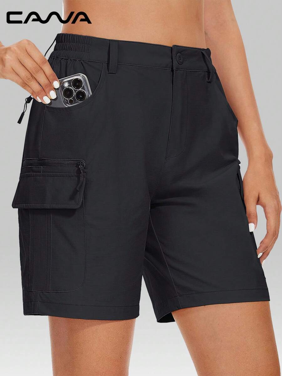 Cavva Shorts de mujer para verano, senderismo, golf, con 6 bolsillos, livianos, de secado rápido, para uso casual al aire libre, estilo cargo, resistentes al agua, para correr, pesca, senderismo, viajes