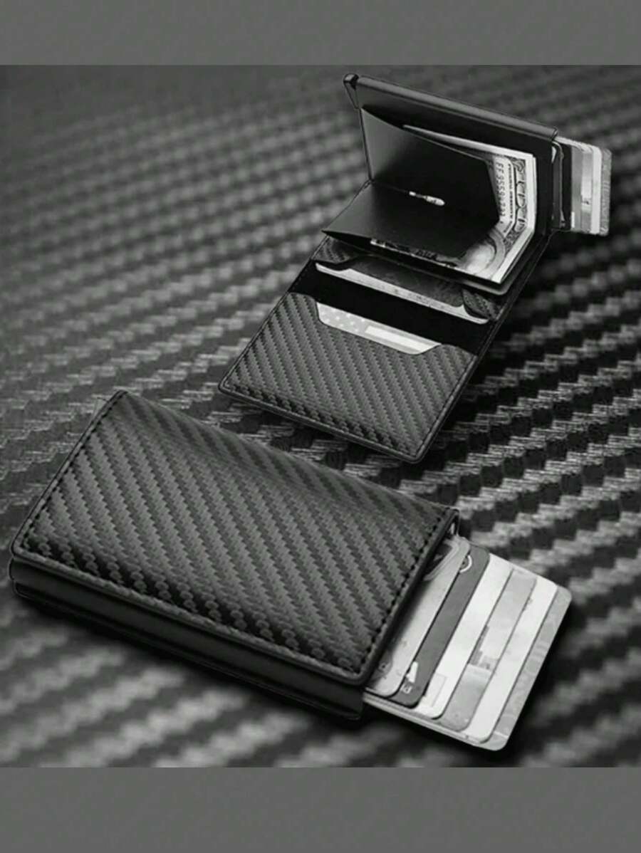 1pc Men's Minimalist Ultra-Thin RFID Blocking Wallet Coin Purse Card Holder Aluminum Alloy With Side Push Function Suitable For ID, Driver's License, Gift For Thanksgiving, Christmas, Valentine's Day