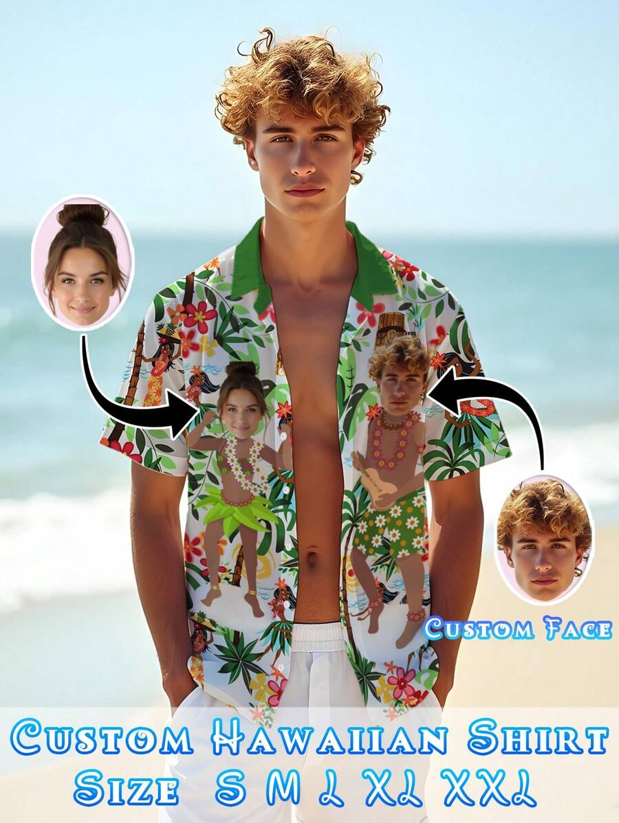 Summer Men Custom Hawaiian Party Shirt Tops Dacing Dacing Boy Personalized Short Sleeve Clothes Male Personalization Daily Outfits Fashion Beach Wear Birthday Gift Holiday Gift Ornamental,Dawg Stylish,Fashion,Hipster,Contracted,Easy Costume,Modest Fashion,Minimal Chic,Casual Custom,Unique,Personalized Ideal Gifts For Him Family,Boyfriend,Friends,Children