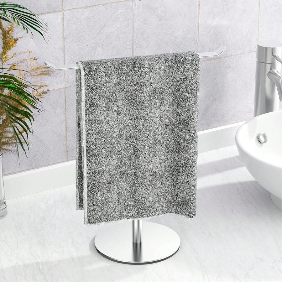Towel Rack T-Shaped Towel Rack For Bathroom, Headband Storage Rack & Bathroom Towel Rack, Kitchen Towel Rack Silver Hand Towel Rack