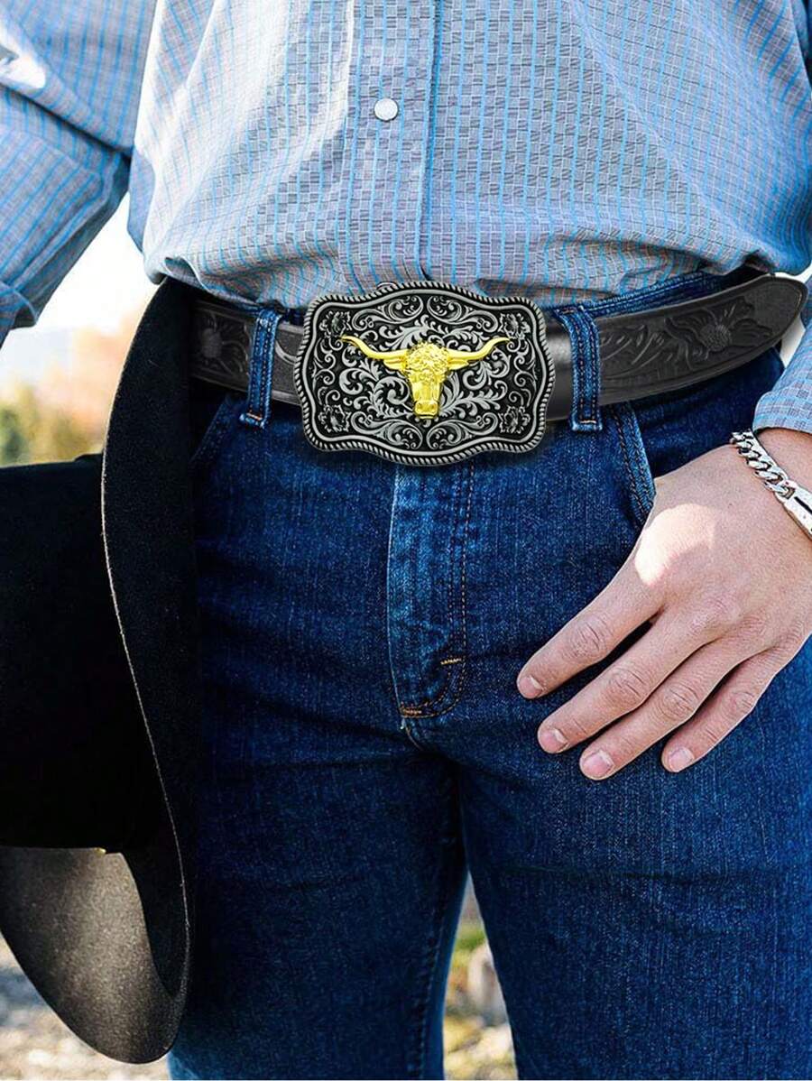 1 szt. męski skórzany pasek z metalową klamrą, modny styl retro denim casual, odpowiedni dla nastolatków, letnich, codziennych, sportowych, na wakacje, podróżnych lub prezentów na ukończenie szkoły lub akcesoriów do sukienki urodzinowej lub codziennego noszenia