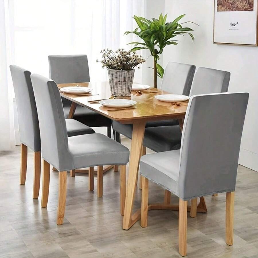 1/2/4 pezzi Coprisedia in velluto elasticizzato, coprisedia da sala da pranzo, protezione per mobili per la decorazione della casa, adatti per sala da pranzo, soggiorno, ufficio