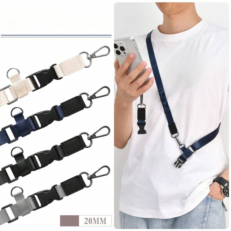 Adjustable Phone Lanyard Strap, Suitable For All Smartphone Models, Thick 0.8 Inch (2cm) Wide, Multifunctional Nylon Shoulder Strap, , For Hiking, Crossbody Bag