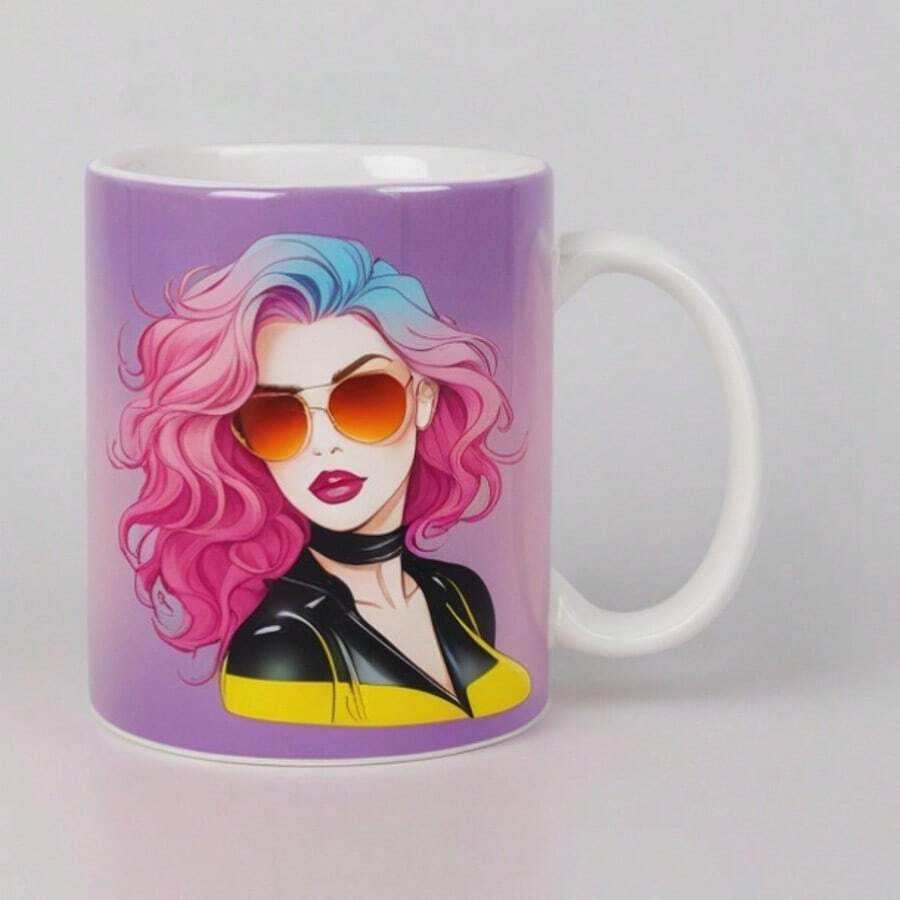 Taza de café de cerámica con diseño de Dama de Rosa, reutilizable, de uso múltiple, con tema de cumpleaños de adultos