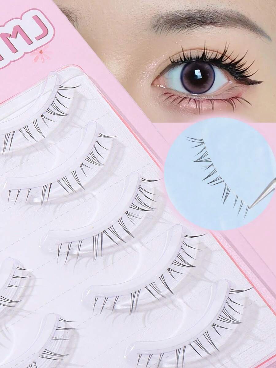 C Curl North Star Lower Lashes Slouchy False Lashes, Natural Simulation Fairy Lash, Comic Style, Suitable For Parties, Daily Travel Wear, Easy To Wear, DIY Eyelash Extension, Natural And Voluminous Look