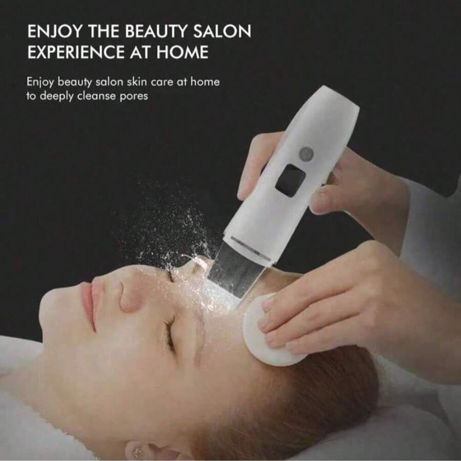Spatule faciale à vibration Grattoir à peau Épurateur à ultrasons EMS Retrait de boutons et de points noirs Ion Masseuse faciale à cavitation Nettoyant