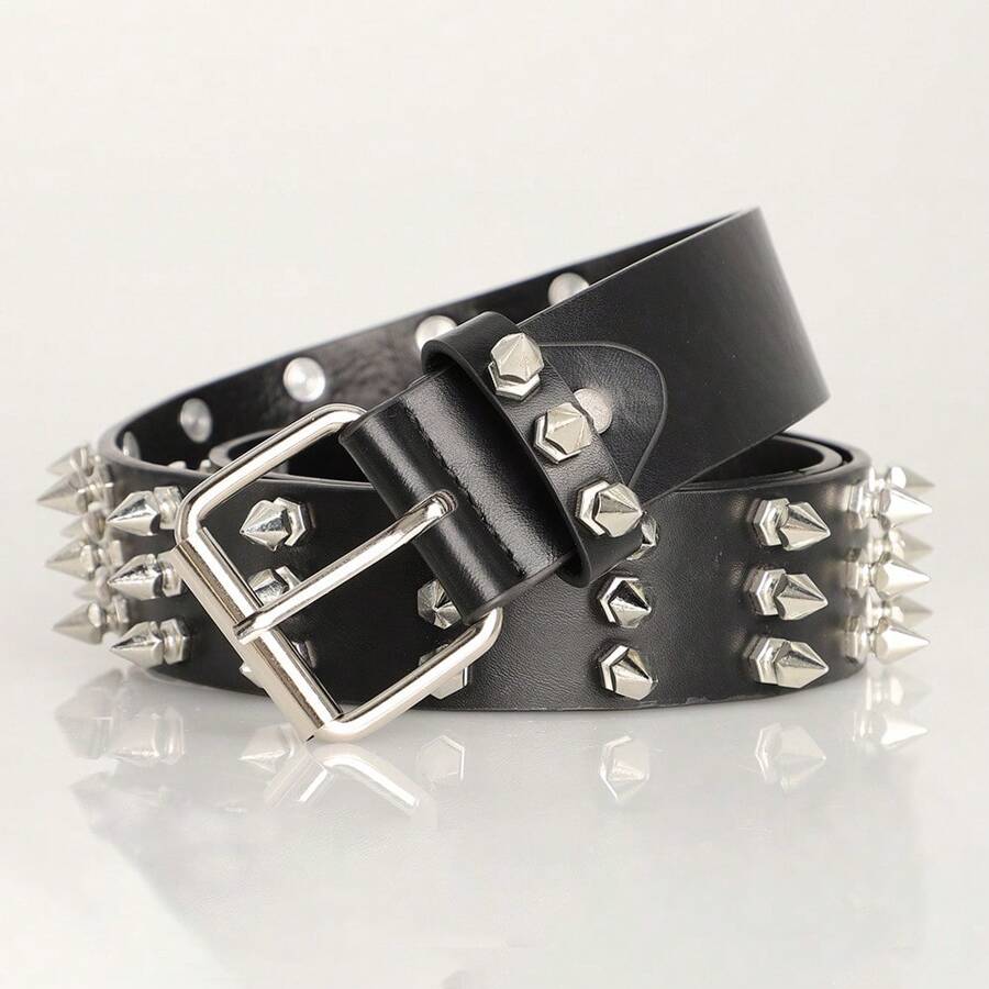 Nuevo cinturón de remaches de estilo punk para mujeres, correa de cintura decorada con remaches de metal para hombres y mujeres, estilo Y2K, retro, punk rock