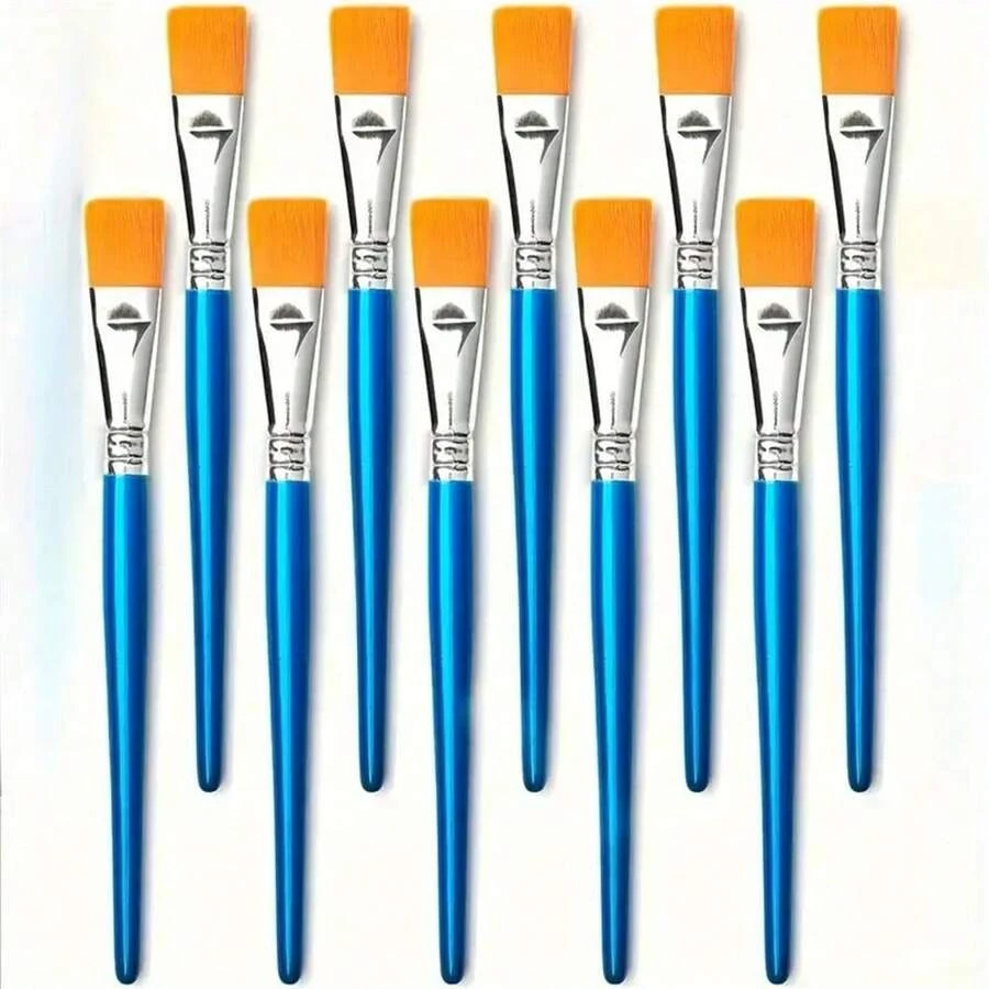 Painting Brushes - Watercolor, Acrylic, Oil, Hook Line Brushes, Drawing Pens, Blue Handle Nylon Art Brushes