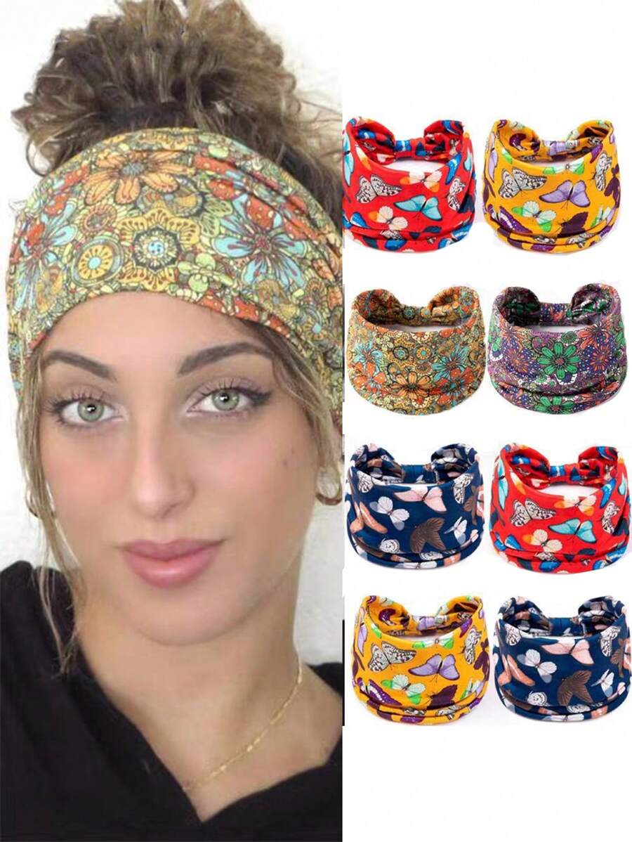 3 pièces/1 pièce Bandeau élastique à nœud de style bohème, bandeau de sport imprimé large, doux et respirant pour femmes et adolescentes, tenue décontractée et sportive, accessoires cheveux, turban, bandeau de transpiration, serre-tête