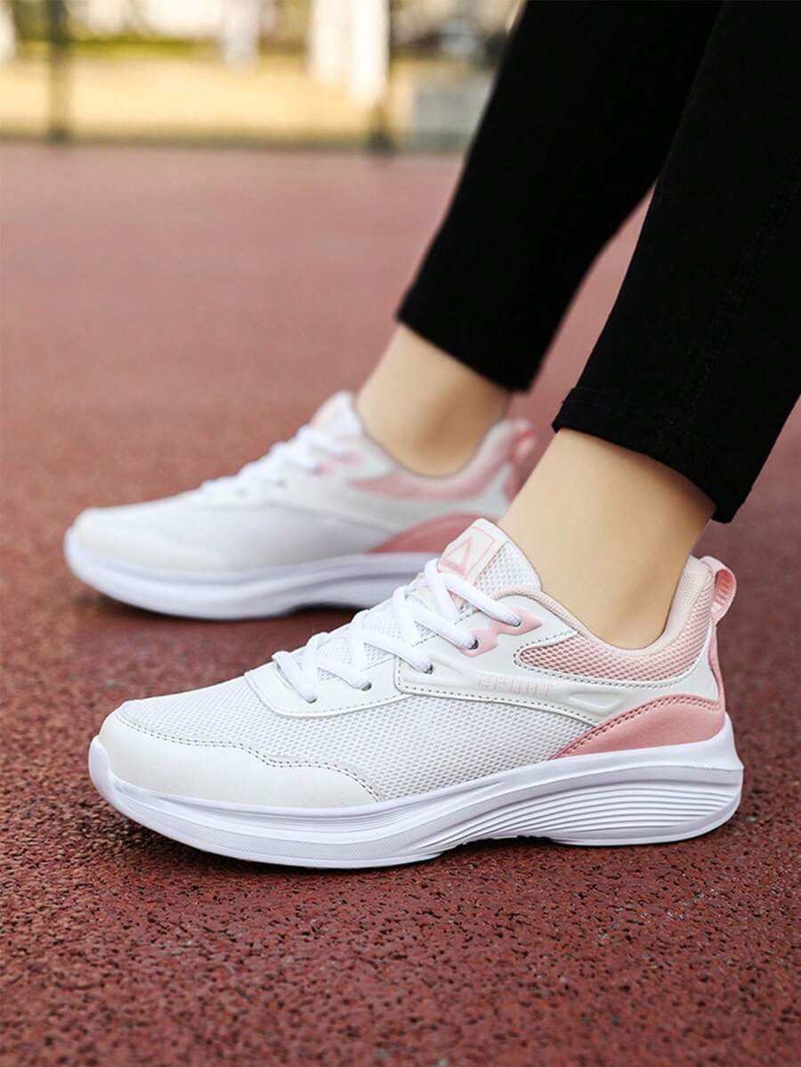 Women's New Fashion Casual Breathable Mesh Patchwork Low-Top Sneakers, Anti-Slip Wear-Resistant Shock-Absorbing Lightweight Running Shoes, Suitable For Outdoor Activities