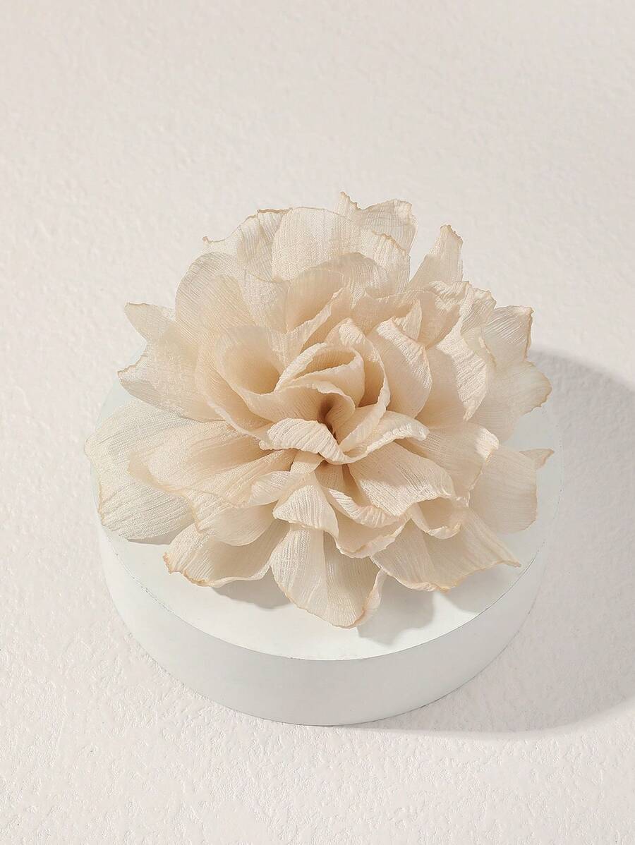 Novo Clipe de Cabelo e Broche 2 em 1 de 9cm com Design de Flor de Chiffon, Acessórios de Cabelo de Verão para Mulheres, 1 Peça Grampo de Cabelo Garra Boho Dia dos Namorados, Acessórios de Cabelo, Material Escolar