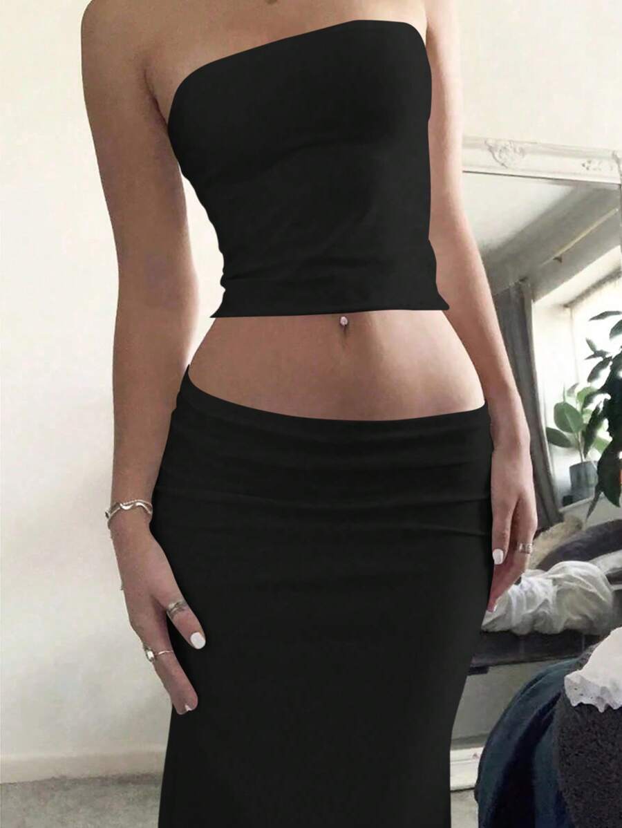 2-delige outfit voor vrouwen, stijlvolle, jonge, sexy, schattige afstudeerjurk, crèmegeel, afstudeerseizoen