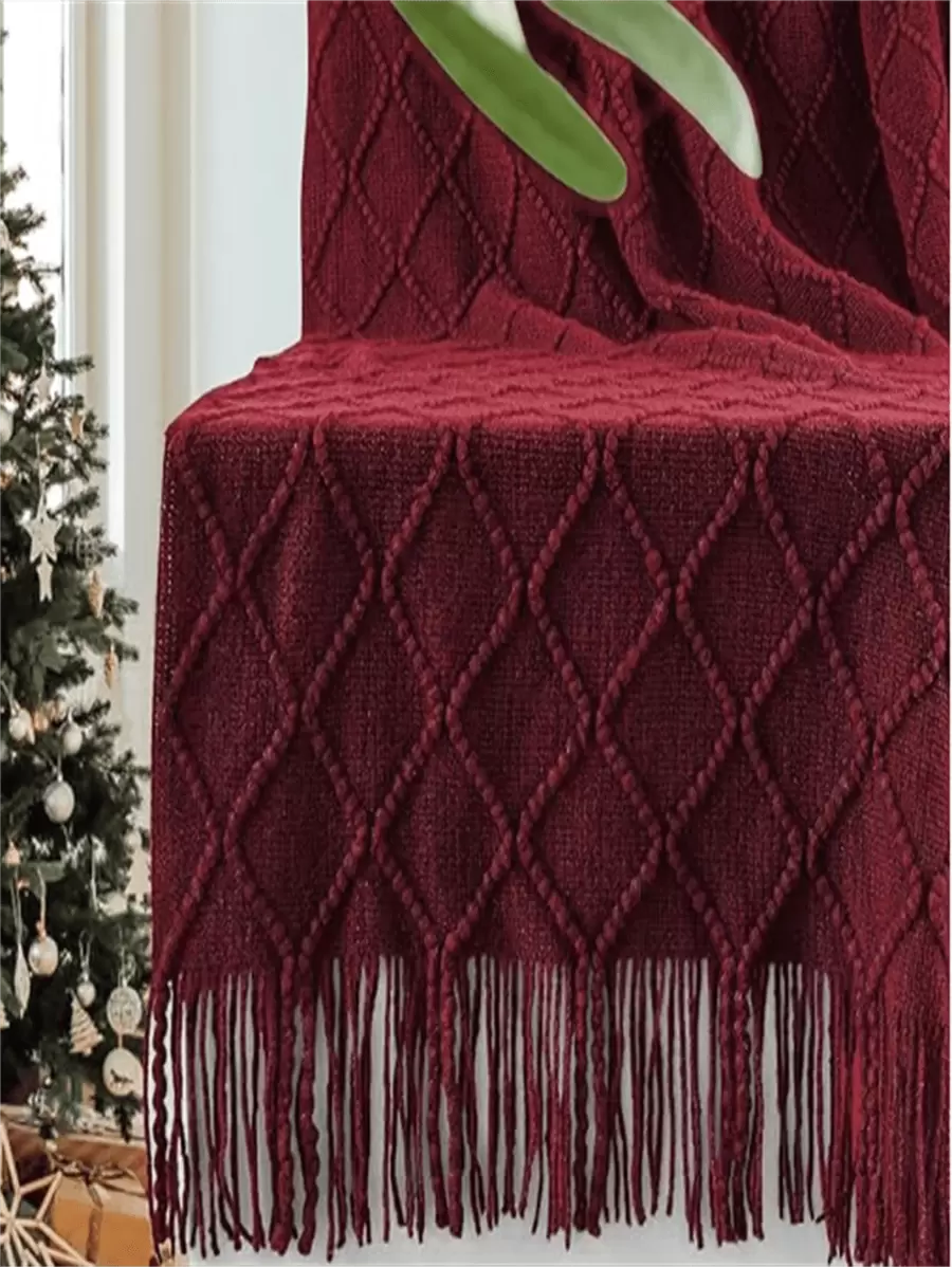 Coperta di lusso lavorata a maglia, 50" X 60", adatta per divano, decorazione della casa in stile bohémien, letto, sedia e divano