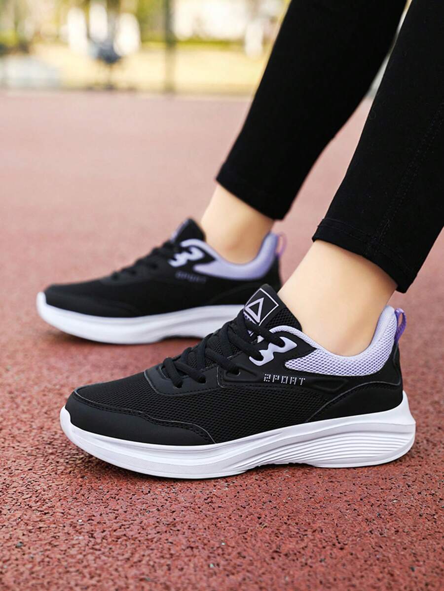 New Women's Fashion Casual Breathable Mesh Splice Low-Top Sneakers, Non-Slip Shock Absorbing Lightweight Running Shoes, Suitable For Outdoor Activities